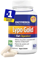 Enzymedica Lypo Gold, High Potency Lipase Digestive Enzymes for Fat Digestion | Supports Occasional Bloating Relief & Digestive Health